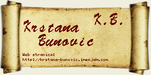 Krstana Bunović vizit kartica